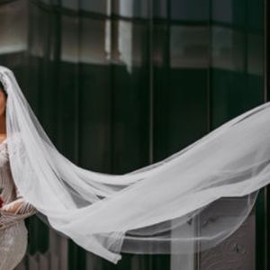 Extra long cathedral veil with crystal detail